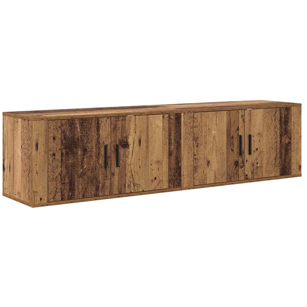 vidaXL 2 Door Old Wood Wall Mounted TV Unit Set of 2 Image 7