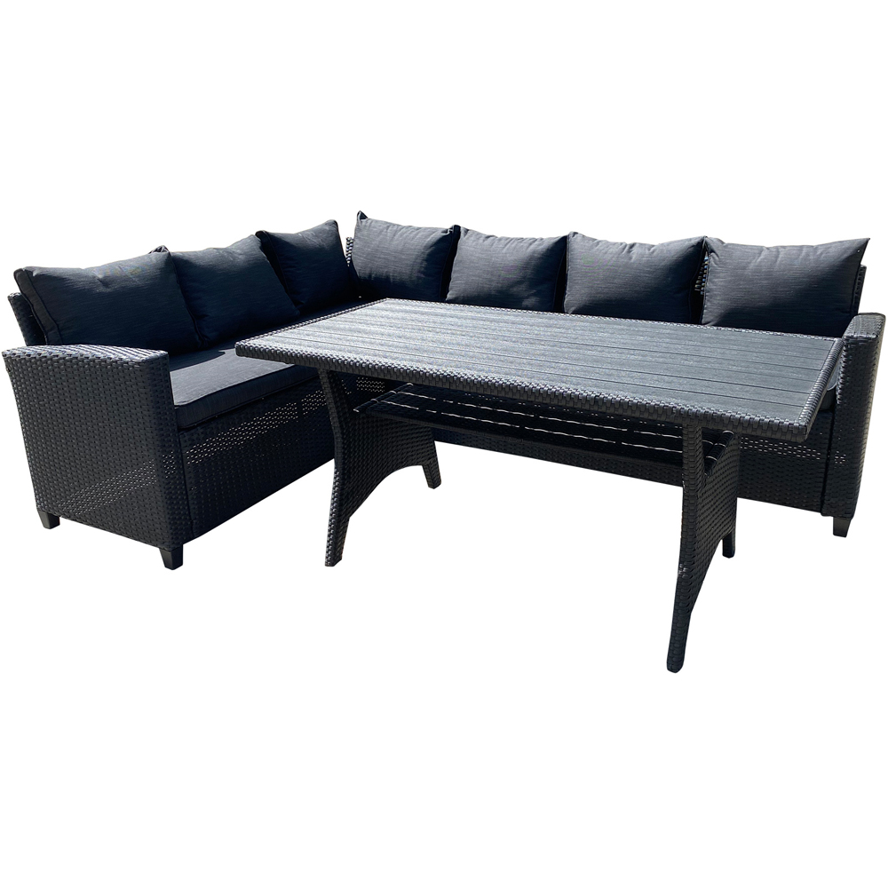 Furniture One 7 Seater Black Rattan Garden Corner Lounge Set Image 3
