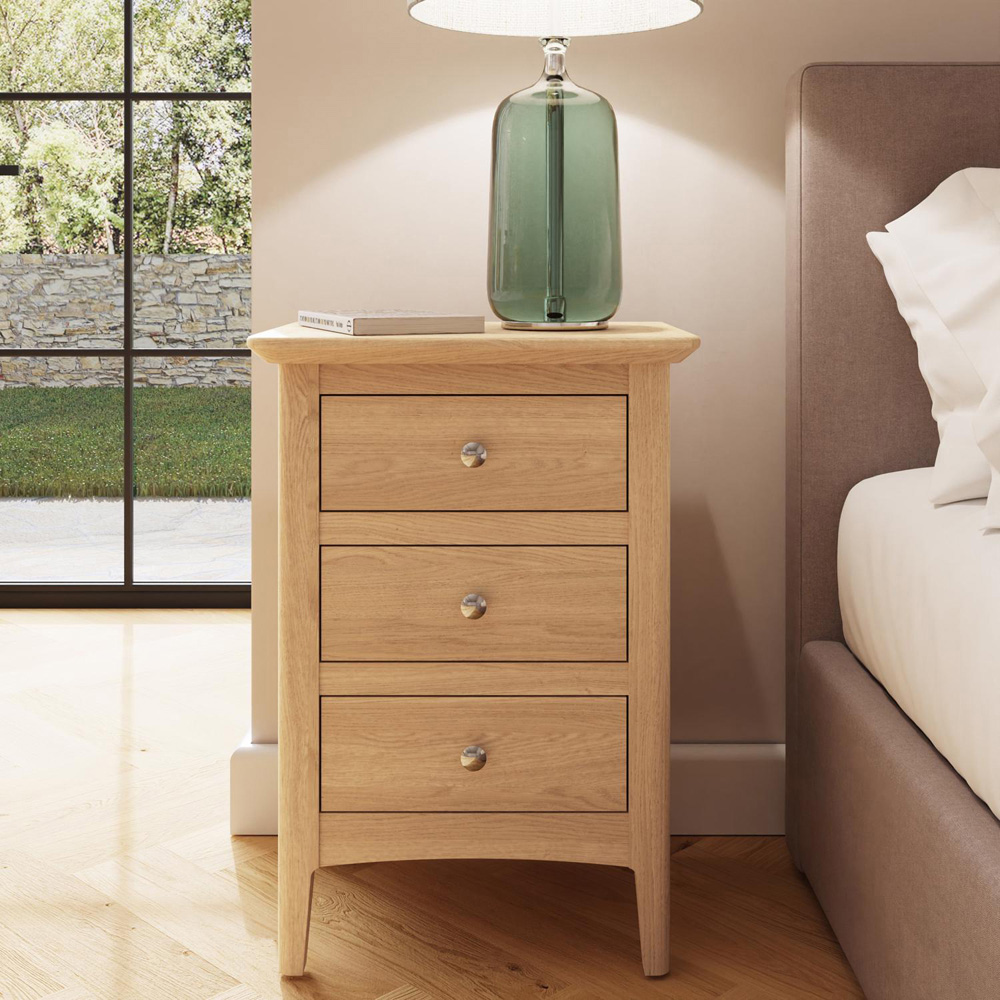 FWStyle Newark 3 Drawer Natural Lacquered Ash Chest of Drawers Image 7