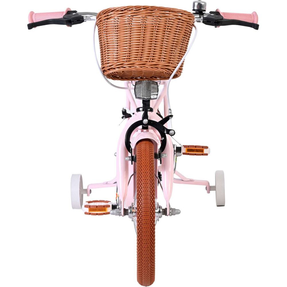 Volare Ashley Kids 14 inch Pink Pastel Bike with Stabilisers Rack and Basket Image 3