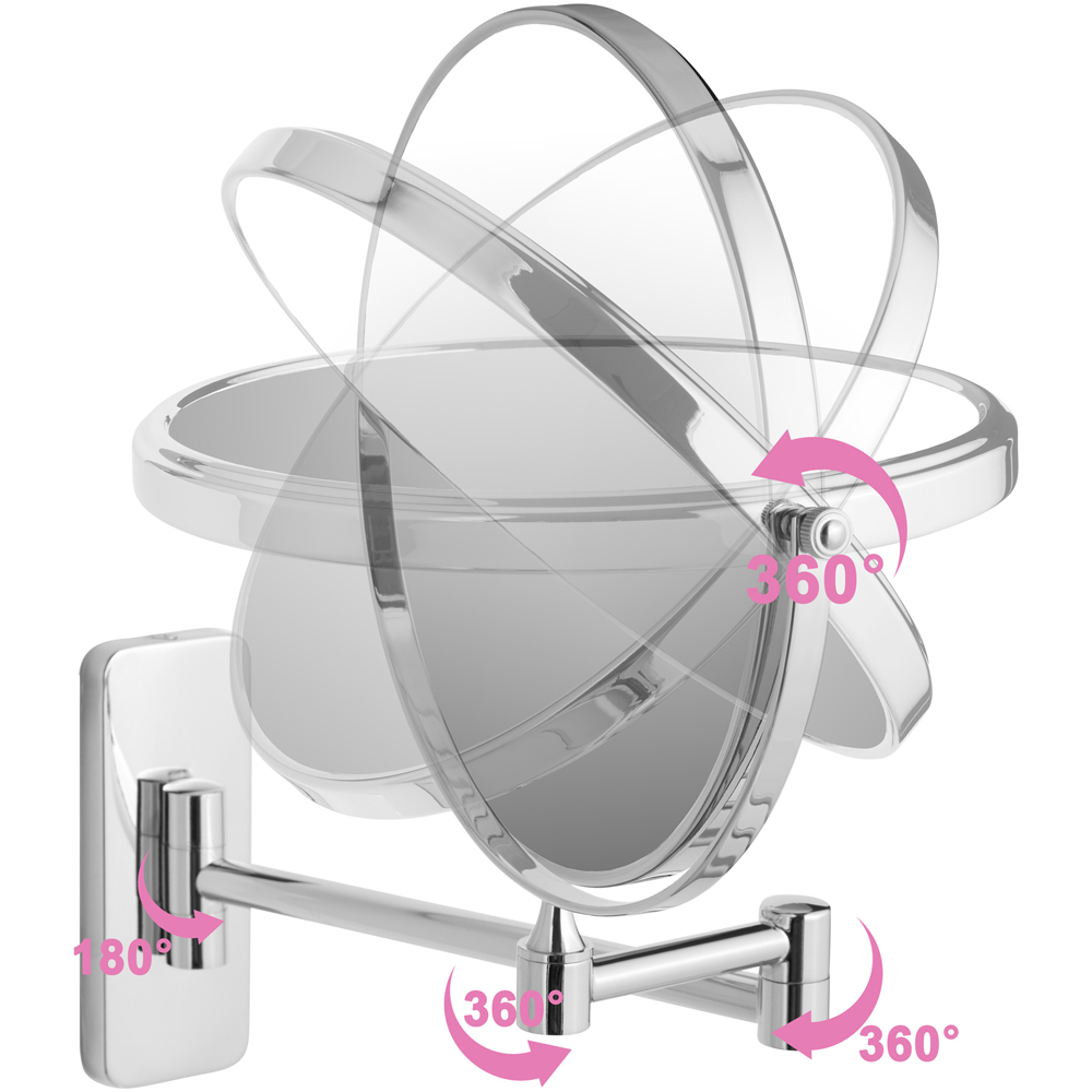 tectake Round Double Sided Vanity Mirror with 10x Magnification Image 7