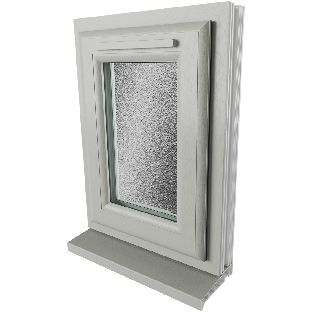 Crystal Agate and White Top Hung Opener Obscure Double Glazed Window 440 x 610mm Image 4