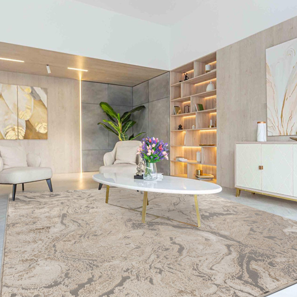 Desire Rugs Elysium Modern Abstract Action Metallic Astral Gold Rug 160 x 230cm Image 6
