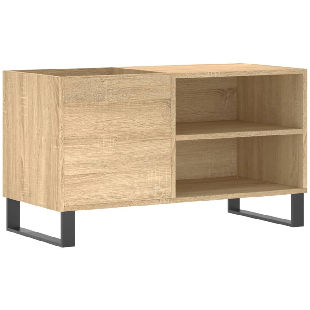 vidaXL 2 Shelf Sonoma Oak Record Cabinet Image 2
