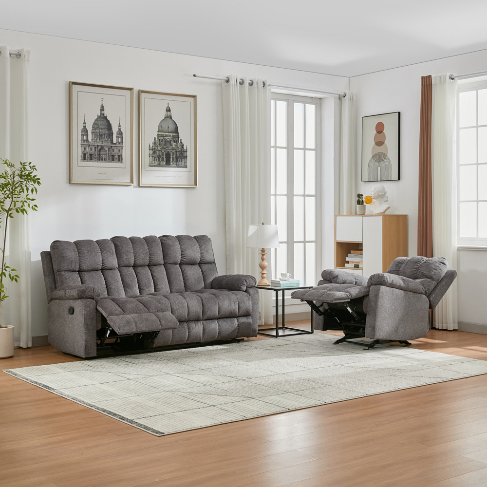 Furniture One 4 Seater Manual Recliner Sofa Set Image 5