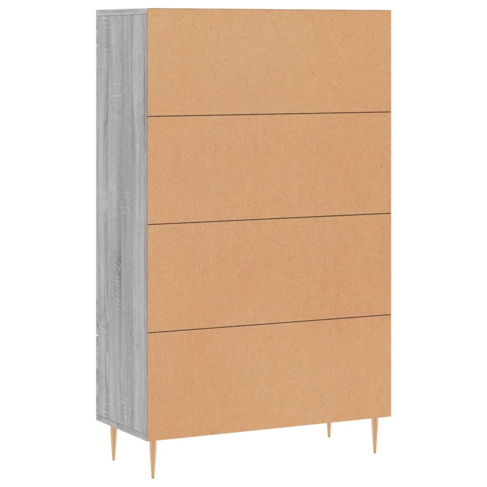 vidaXL 2 Glass Door Single Drawer Grey Sonoma Highboard Image 8