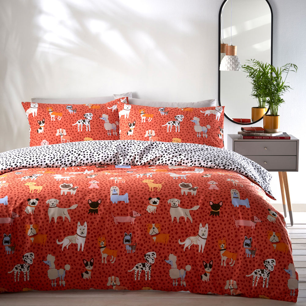 furn. Woofers King Size Coral Duvet Set Image 5