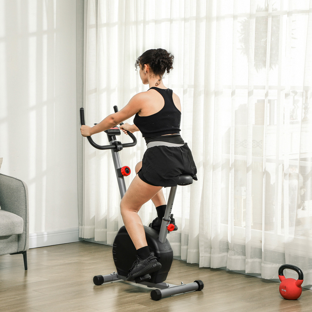SPORTNOW Grey Magnetic Resistance Quiet Exercise Bike Image 3