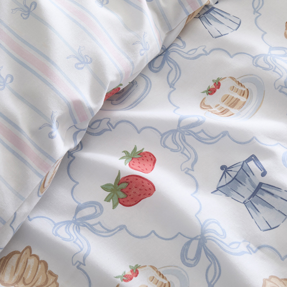 Brunch Club Duvet Set White Single Image 5