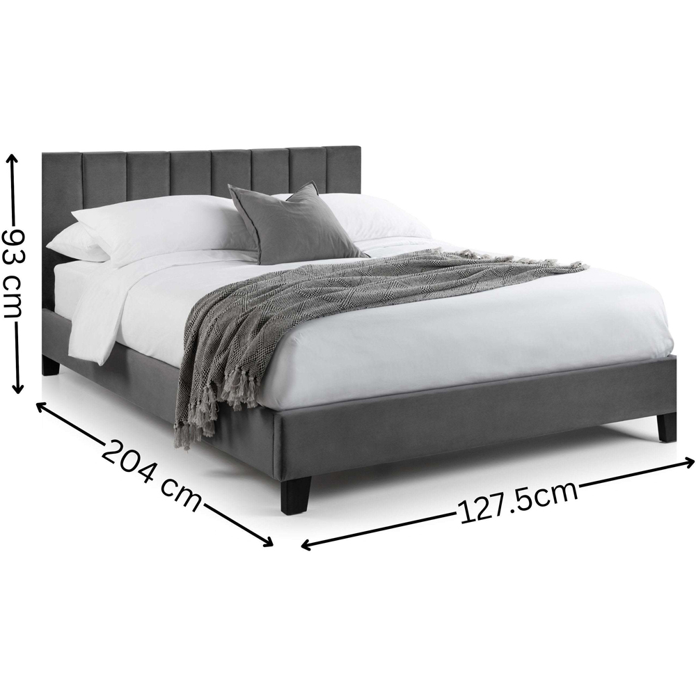 Julian Bowen Rosa Small Double Grey Velvet Upholstered Bed Image 8