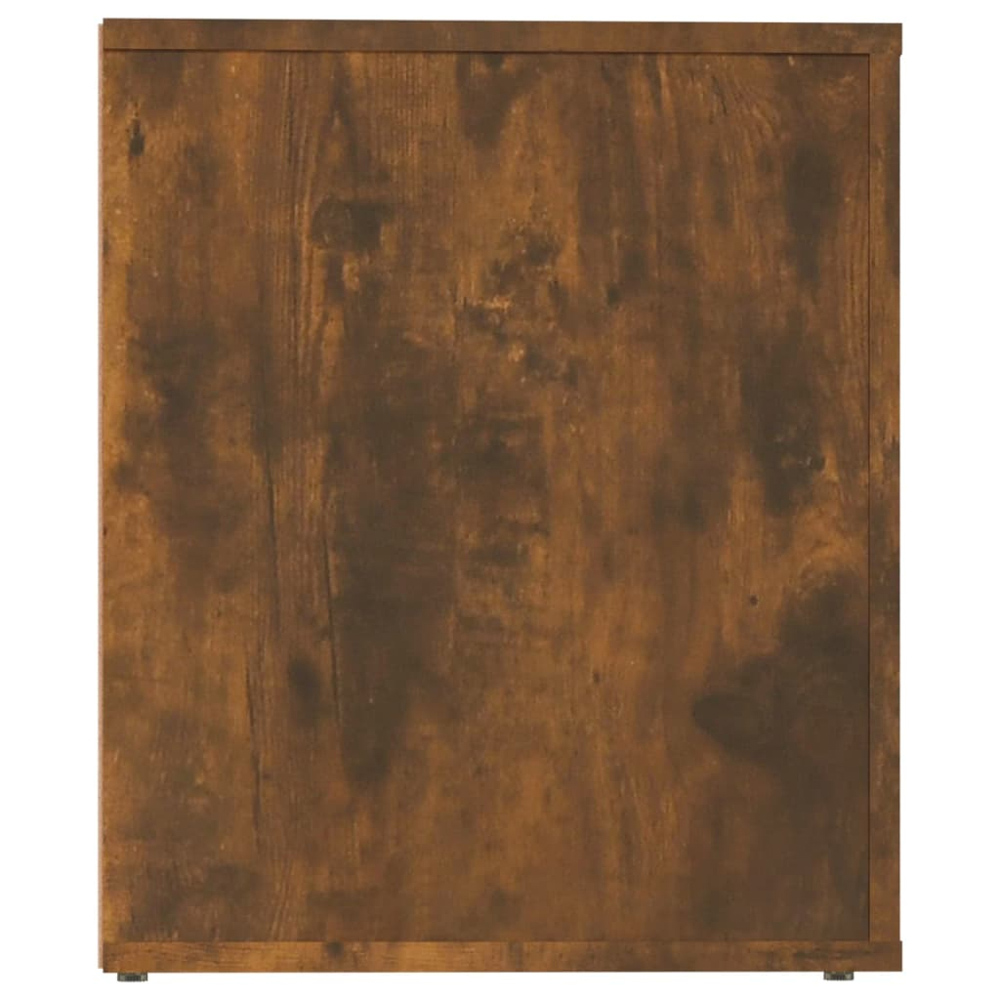 vidaXL Single Door Smoked Oak Wooden Bedside Cabinet Image 5