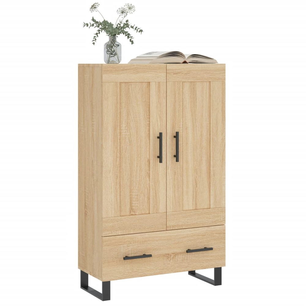 vidaXL 2 Door Single Drawer Sonoma Oak Highboard Image 3