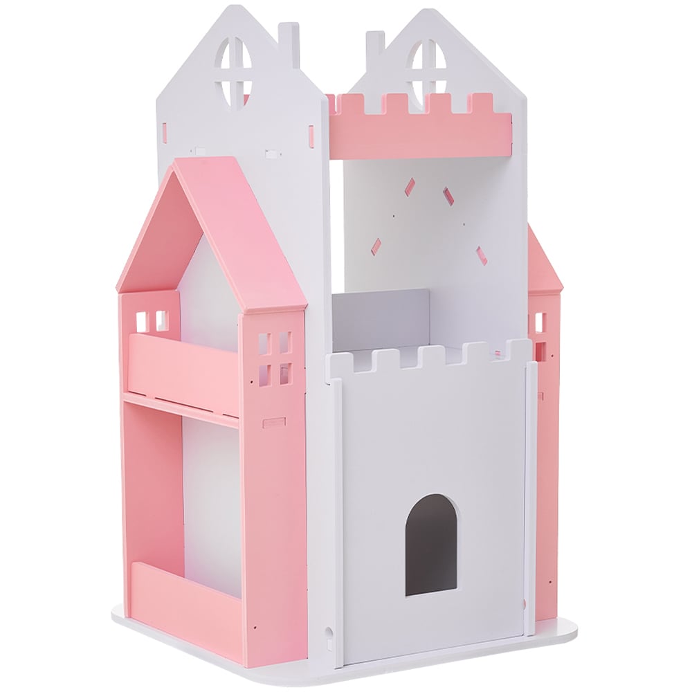 Living and Home 3 Tier Pink Rotating Kids Castle Bookshelf Image 2