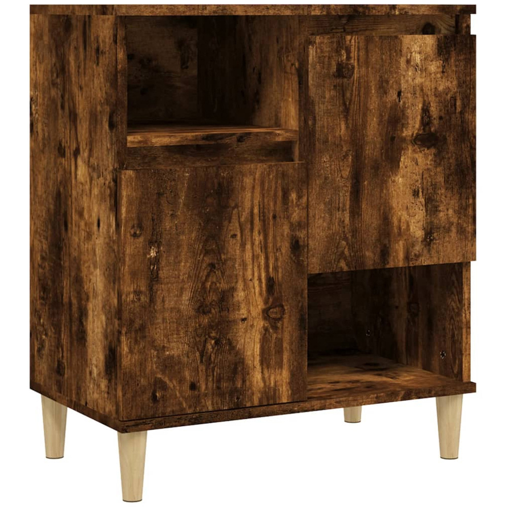 vidaXL 2 Door 2 Shelf Smoked Oak Sideboard Image 2