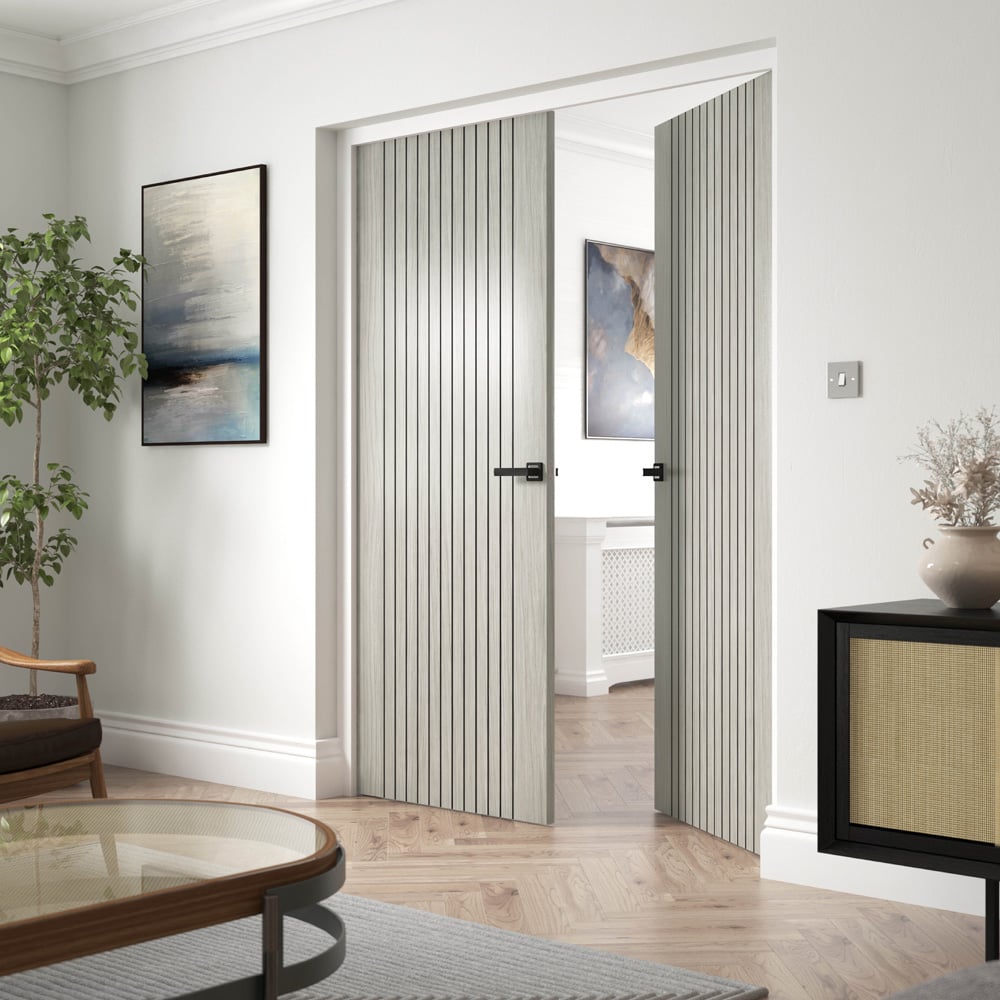JB Kind Aria Light Grey Laminated Internal Door 1981 x 686mm Image 2