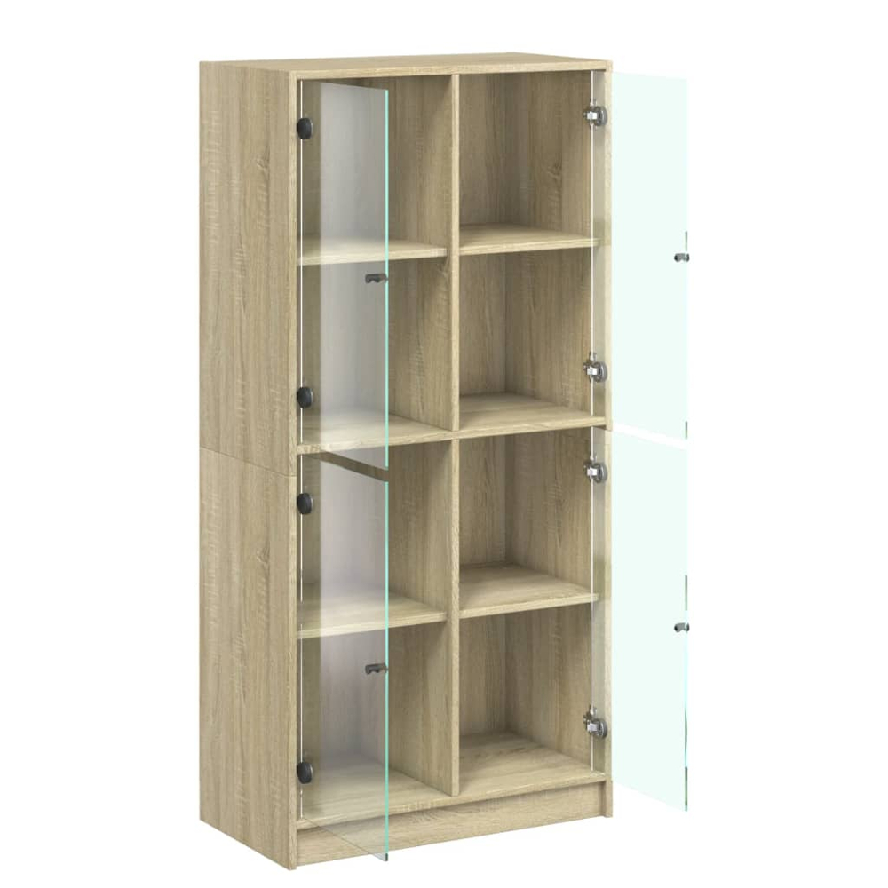 vidaXL 4 Glass Door Sonoma Oak Highboard Image 5