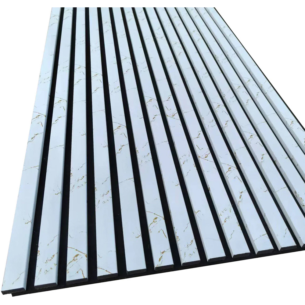 Britwall White and Gold Marble Design Linear Acoustic Wall Panel 2400 x 600 x 21mm 2 Pack Image 5