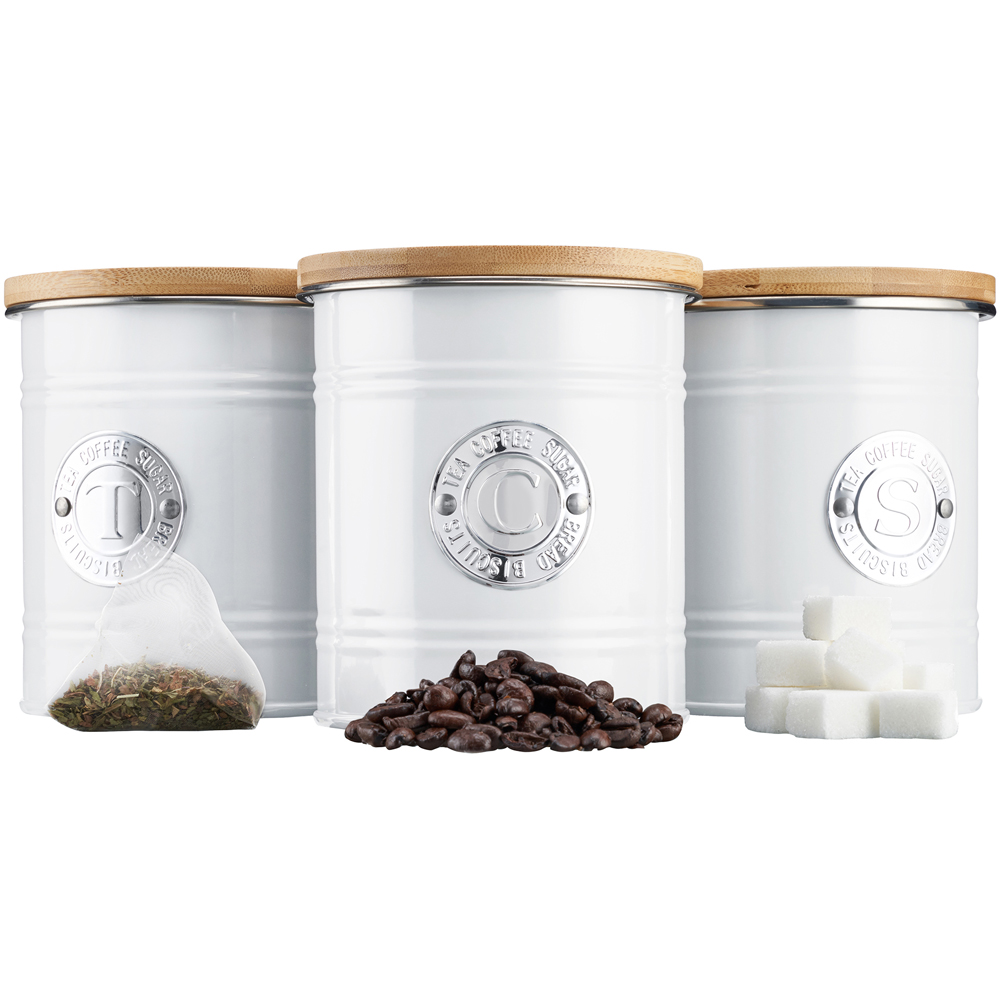 Cooks Professional 3 Piece White Kitchen Storage Set Image 3