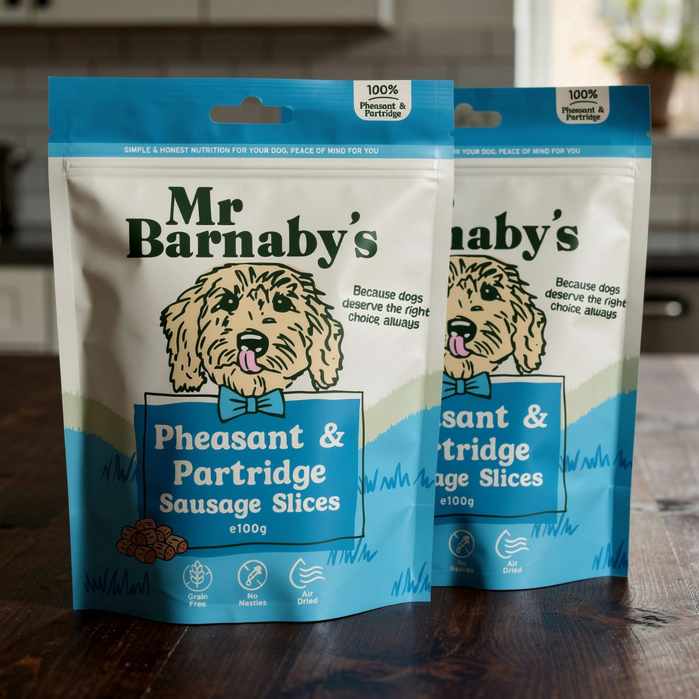 Mr Barnaby's Partridge & Pheasant Sausage Slices Dog Treats 100g 2 Pack Image 2