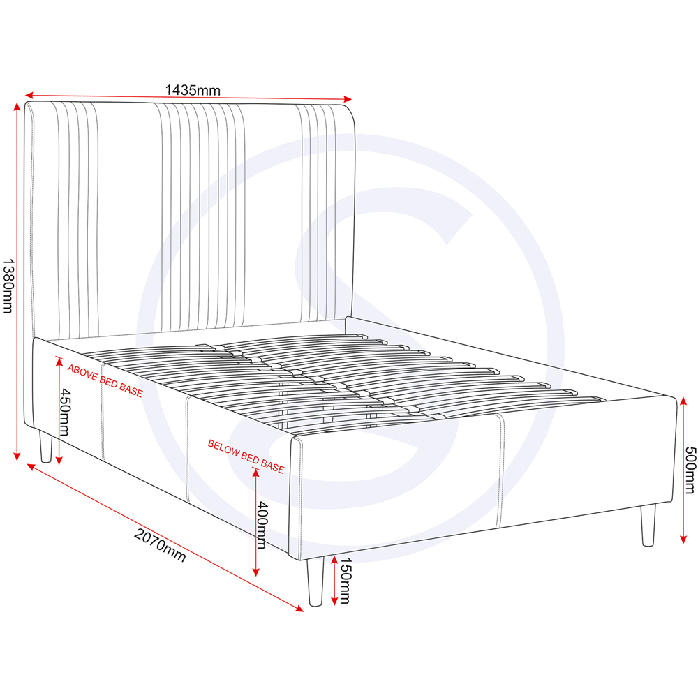 Seconique Maine Double Taupe Velvet Fabric Bed Frame Image 9