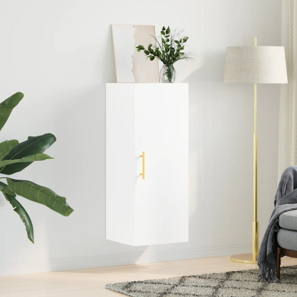 vidaXL Single Door White Wall Mounted Cabinet Image 9
