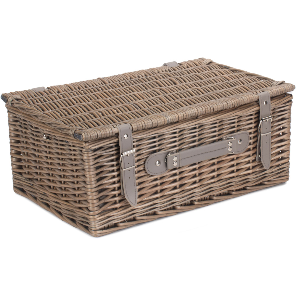 Red Hamper Grey Tweed 4 Person Wicker Fitted Picnic Basket Image 3
