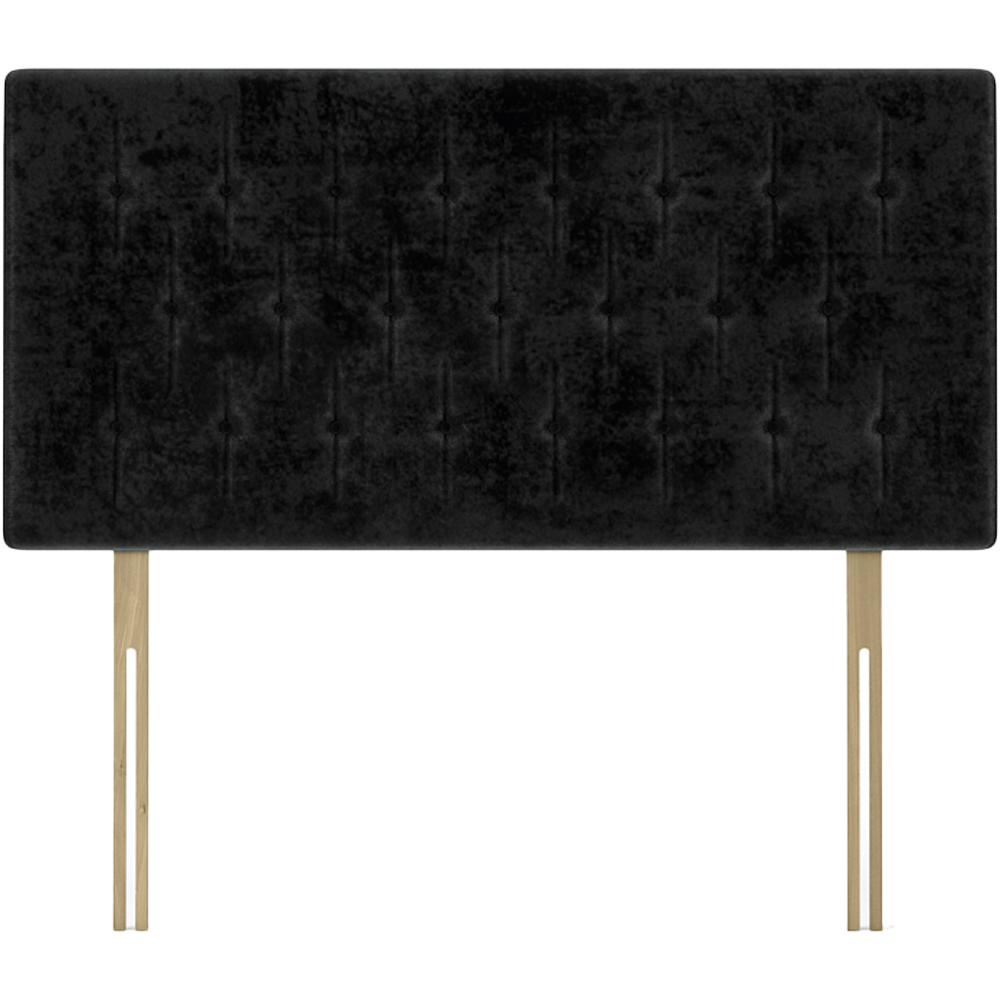 Bedmaster Double Black Naples Velvet Lona Buttoned Headboard Image 2