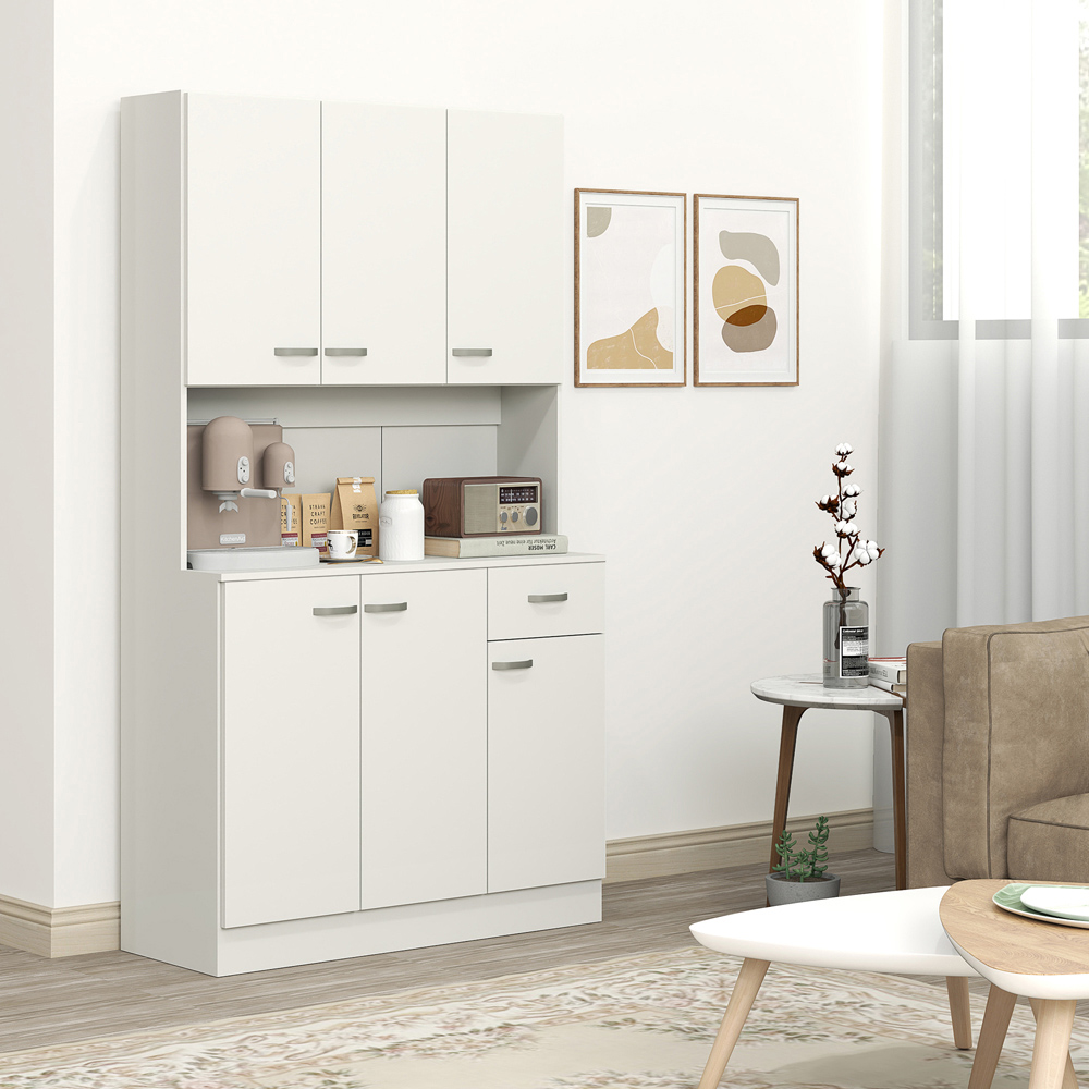 Portland 6 Door Cream White Freestanding Kitchen Cabinet Image 5