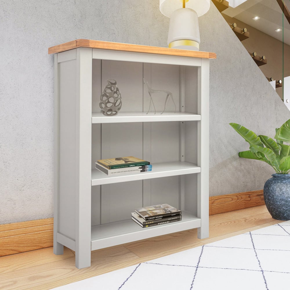 Argenta 3 Shelf Light Grey Bookcase Image 8