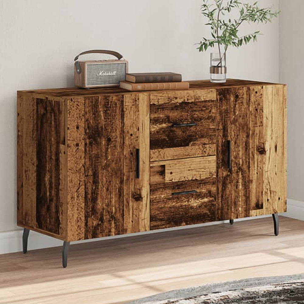 vidaXL 2 Door 2 Drawer Old Wood Wide Sideboard Image 1