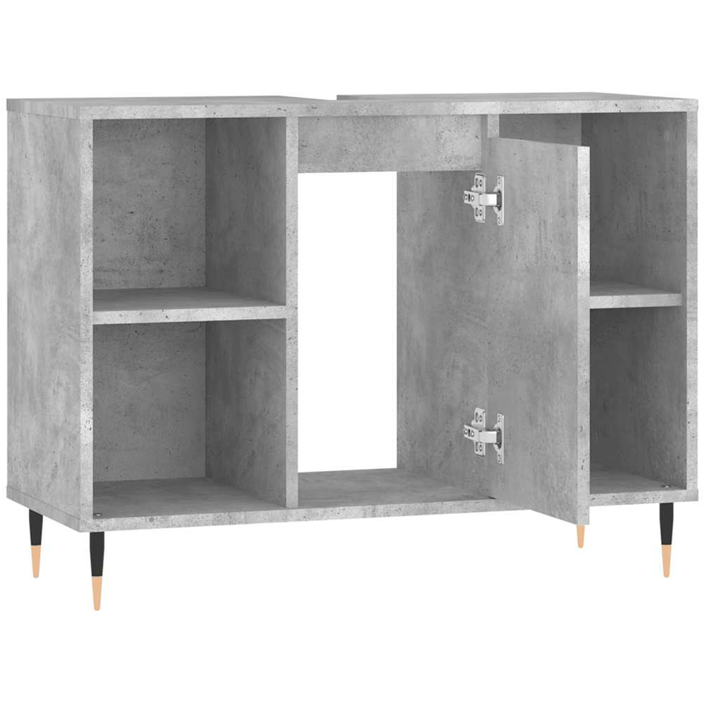 vidaXL Single Door 4 Shelf Grey Bathroom Cabinet Image 5