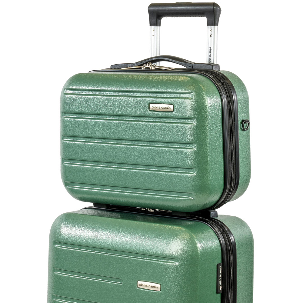 Pierre Cardin Set of 2 Green Lightweight Hard Shell Trolley Suitcase and Mini Vanity Case Set Image 3
