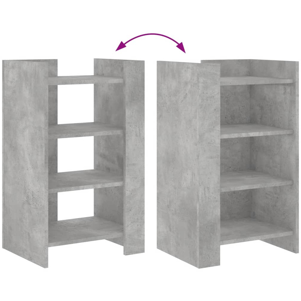 vidaXL 4 Shelf Concrete Grey Sideboard Image 7
