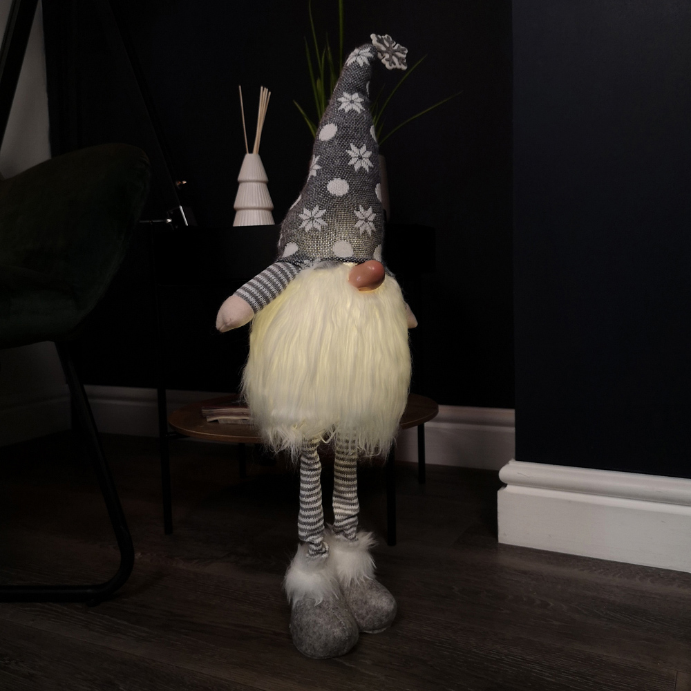 Samuel Alexander Grey Standing Gonk LED Christmas Decoration 66cm Image 7