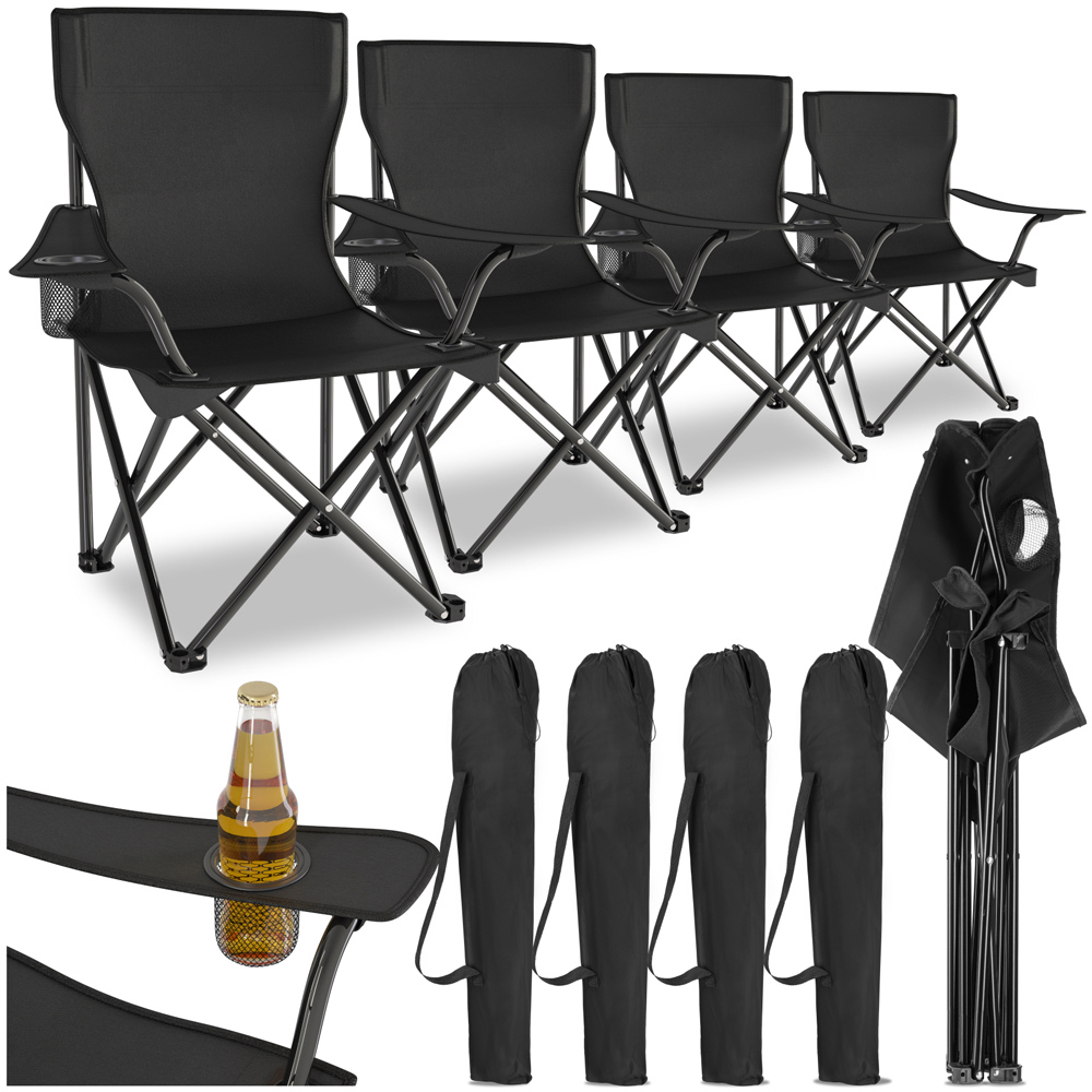 tectake Set of 4 Foldable Camping Chair Image 2