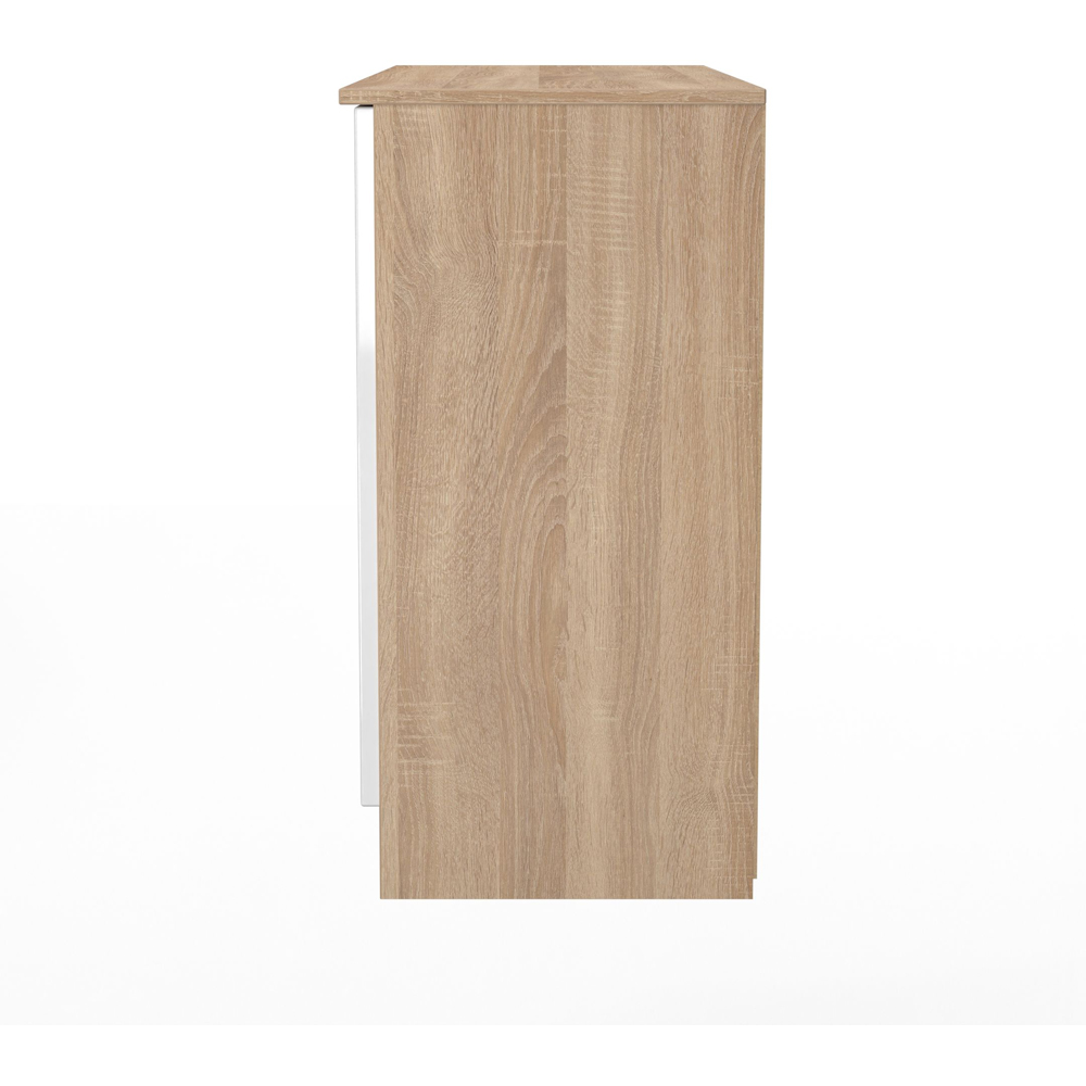 Crowndale Milan 3 Door White Gloss and Bardolino Oak Sideboard Ready Assembled Image 3