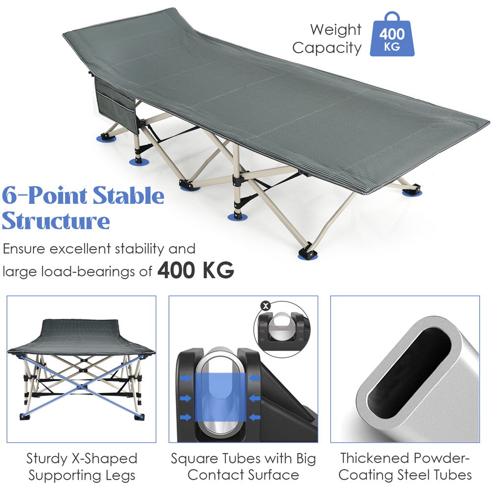Costway Grey Portable Oversized Camping Bed with Bag Image 8