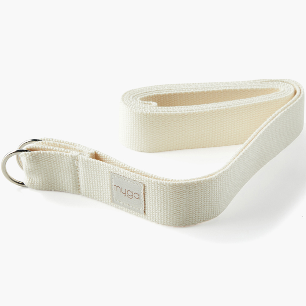 Myga Cream Adjustable Yoga Belt Sling with Metal D Rings Image 3