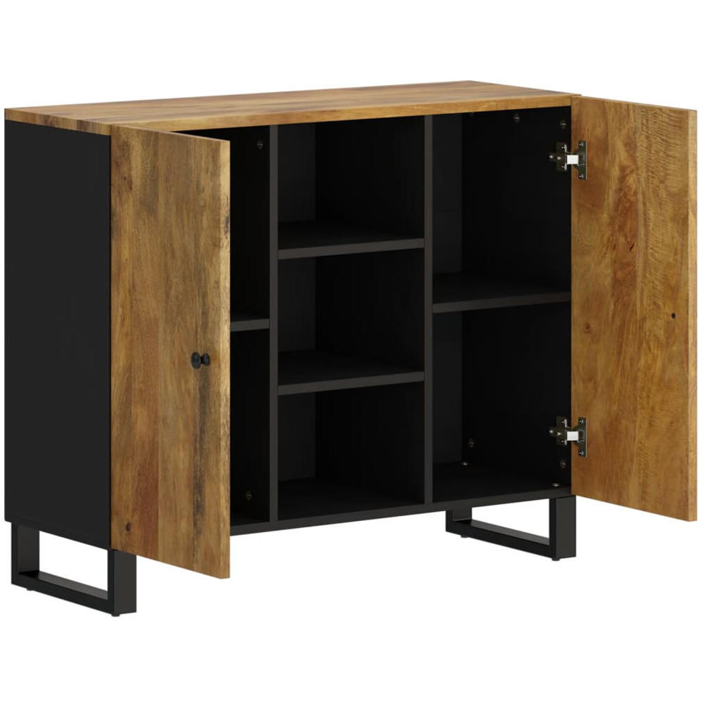 vidaXL 2 Door Grey Highboard Image 4