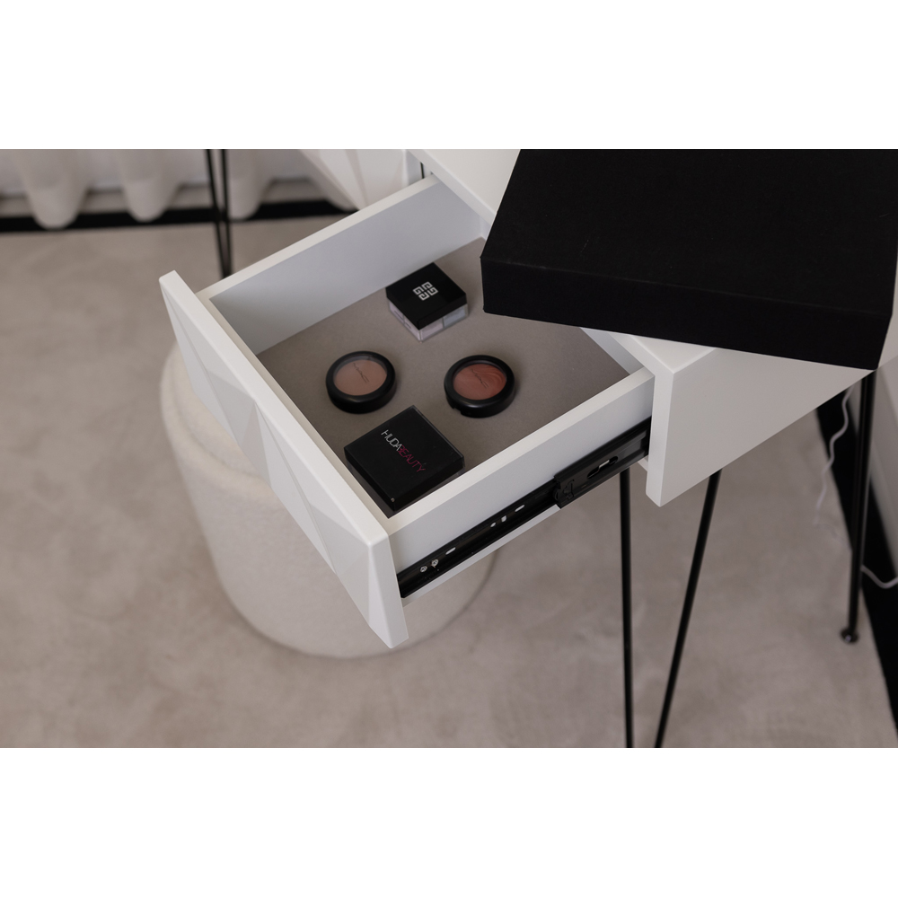 CARME Home Claudia White and Black Dressing Table Image 6