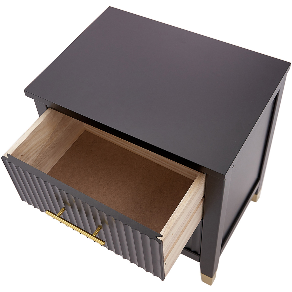 Biasi 2 Drawers Black Bedside Table Image 6