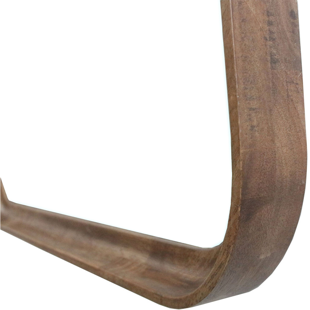 Curved Wooden Mirror Walnut Image 4