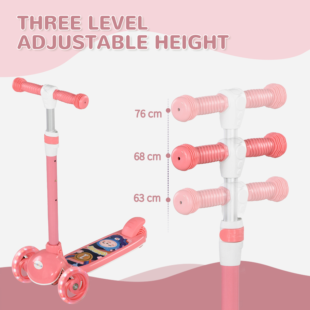 Tommy Toys Kids 3 Wheel Pink Adjustable Scooter 2 to 6 Years Image 4