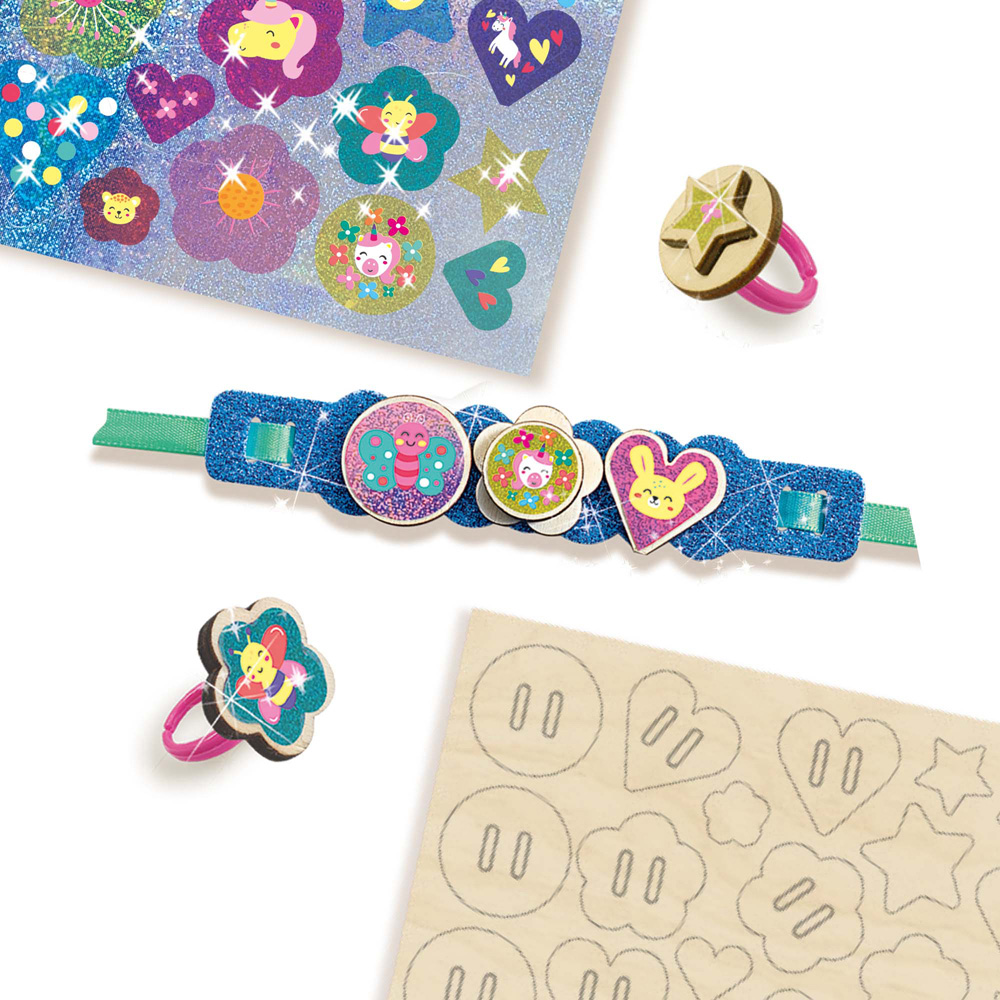 SES Creative Glitter Rings and Bracelets Set Image 3