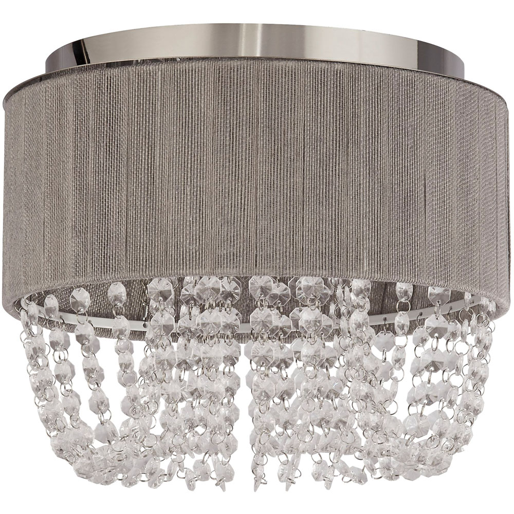 Lighting Collection Contessa 3 Light Grey Ceiling Flush Light Image 1