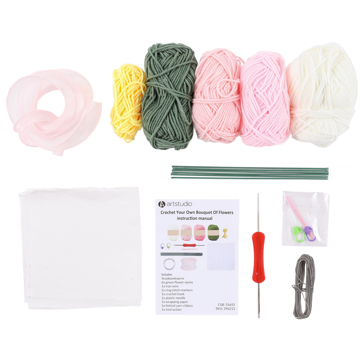 Crochet Your Own Bouquet Of Flowers Kit - Multicolour Image 6