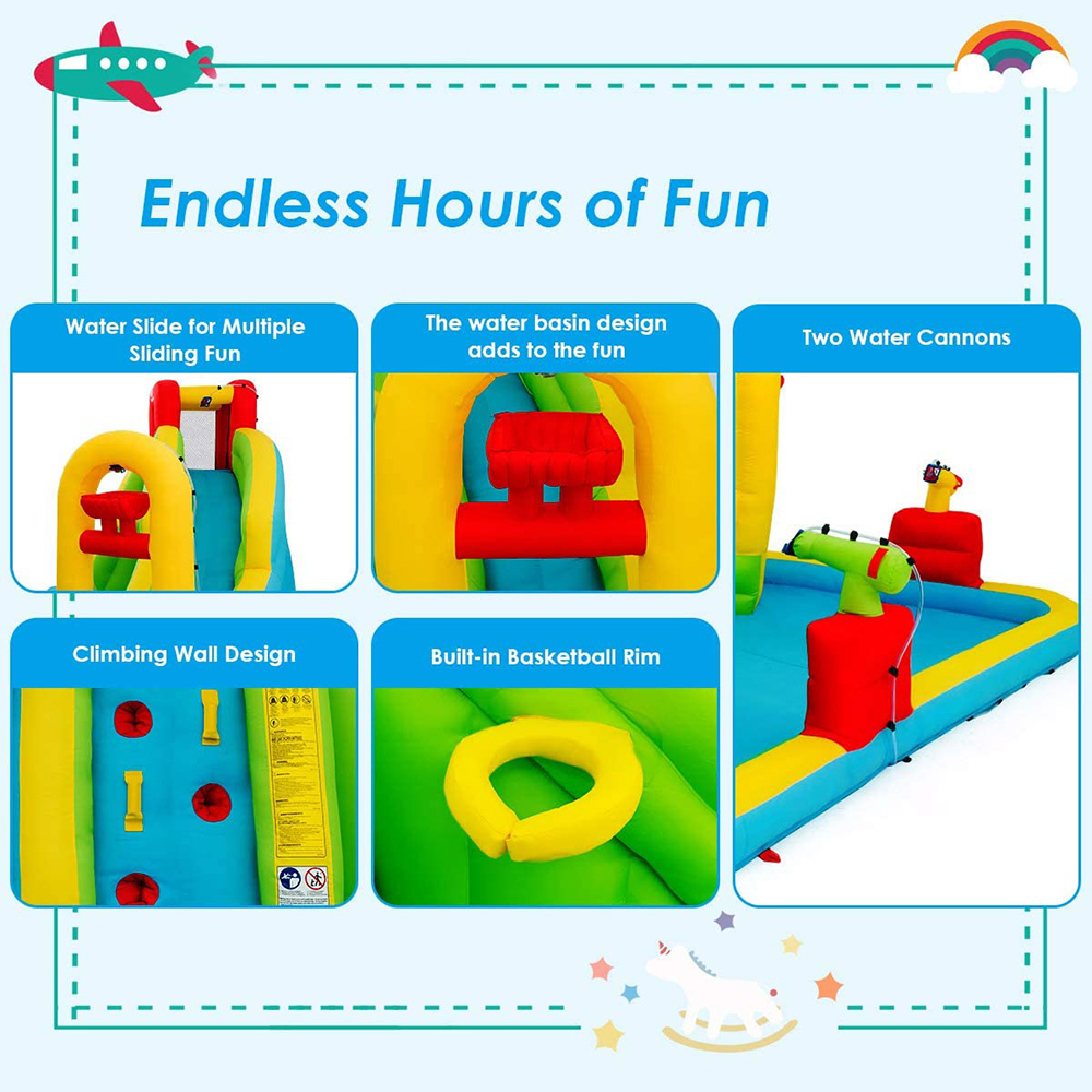 Costway Inflatable Bouncy Castle with Water Slide and Pool Area Image 6
