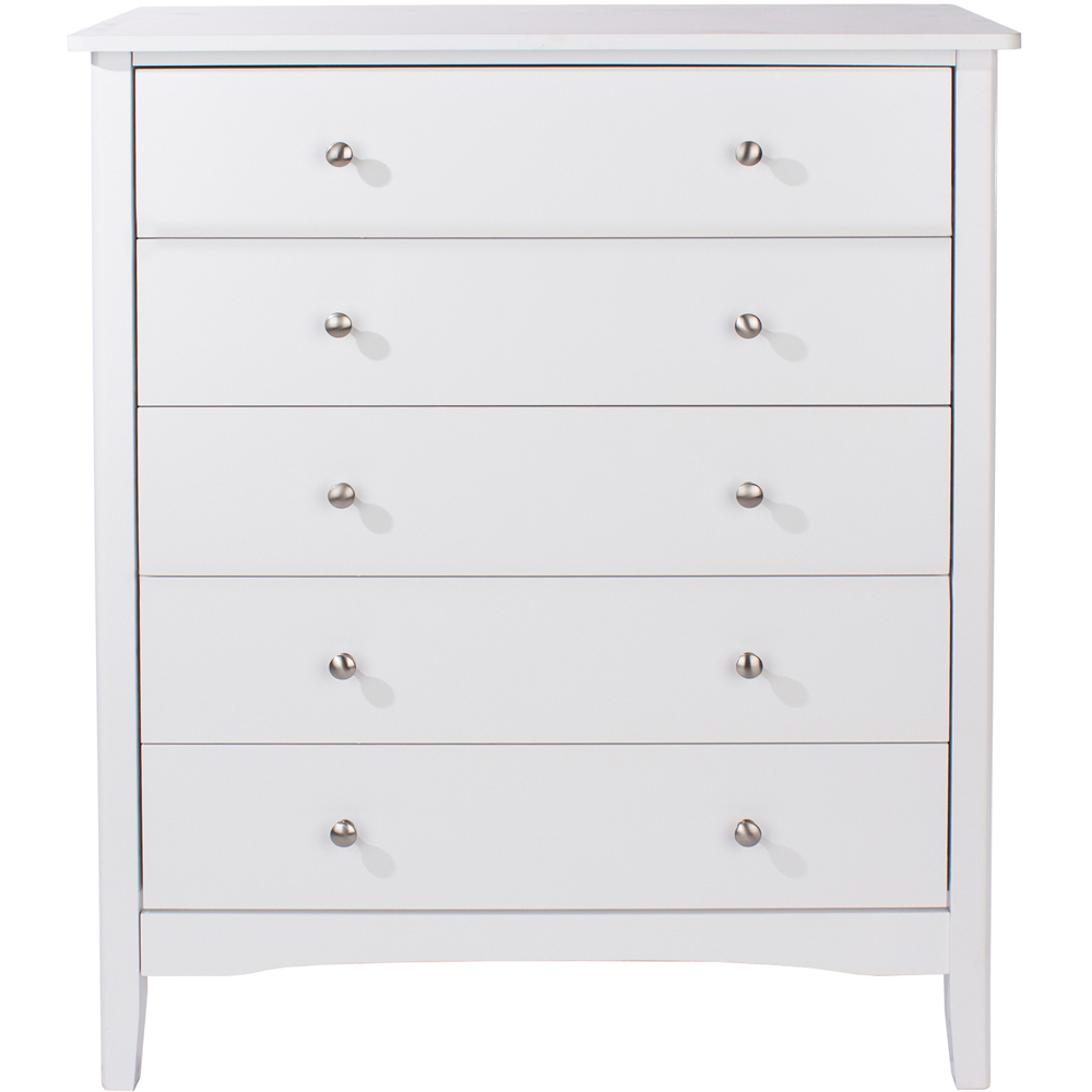 Core Products Como 5 Drawer White Chest of Drawers | Wilko