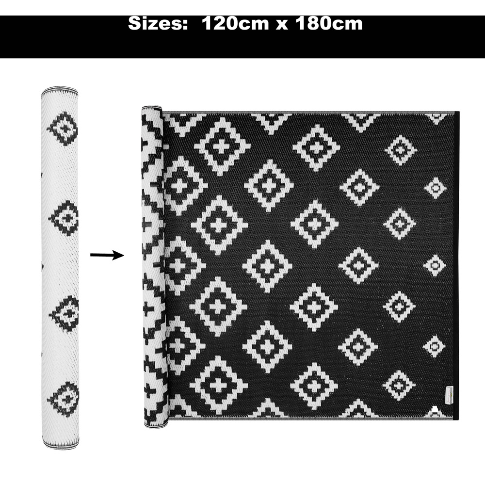 Green Decore Bettina Black and White Outdoor Rug 120 x 180cm Image 7