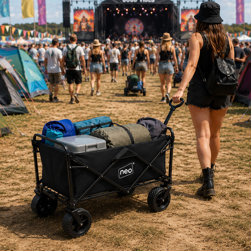 Neo Direct 140L Black Heavy Duty Folding Garden Trolley Cart Image 5